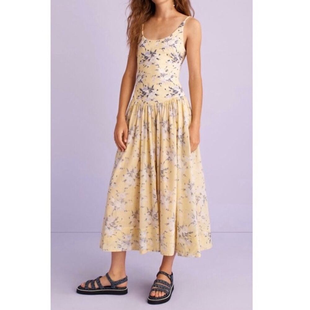 Rebecca Taylor Lemon Rose Jersey Midi Dress
